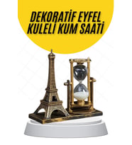 Northcity Vintage Dekoratif Eyfel Kulesi ve Kum Saati Masa Süsü Biblo