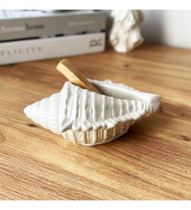 Kabuğu Palo Santo Seramik Tütsülük İnci Rengi Döküm Seramik Tozu El Boyaması