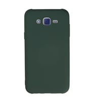 Samsung Galaxy J7 Kılıf Nano içi Kadife Silikon - Koyu Yeşil