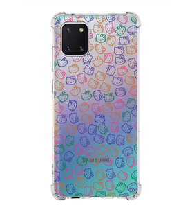 Samsung Galaxy A81  Köşe Korumalı Antişok Kapak Hello Kitty Tasarımlı Şeffaf Silikon Kılıf