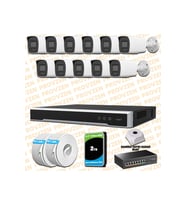 Provzen Hikvision 11 Kameralı 4MP IP Hibrit ColorVu Güvenlik Kamerası Mikrofonlu  Olay Anında bildirim