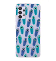 PrintiFy Samsung Galaxy A32 ile Uyumlu 1mm Slim Fit Nazar Boncuğu 4 Baskılı Şeffaf  Kılıf