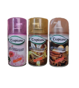Tropicana Air Freshener Oda Kokusu Rose Gül Musk Misk Cinnamon Tarçın Koku Parfüm Spreyi 260 Ml X 3 Adet
