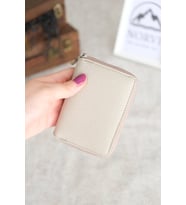 Fermuarlı Unisex Kartlık Cüzdan (Açık Gri)