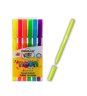 Keçeli Kalem 6 Lı Neon Renkler Pensan Fosforlu Keçeli Kalem 1 Paket (Karışık)
