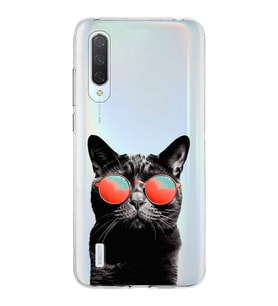 PrintiFy Xiaomi Mi 9 Lite ile Uyumlu 1mm Slim Fit Kedi 3 050d Baskılı Şeffaf  Kılıf
