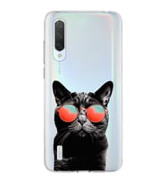 PrintiFy Xiaomi Mi 9 Lite ile Uyumlu 1mm Slim Fit Kedi 3 050d Baskılı Şeffaf  Kılıf