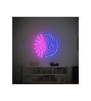 Moon and Sun Lover Figürlü Neon Tabela
