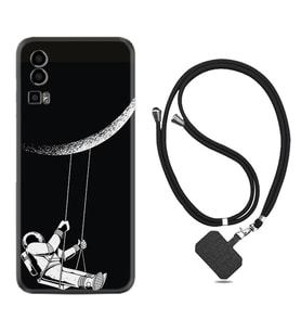 General Mobile Gm 23 Kılıf Resimli Boyun Askılı İpli Desenli Silikon Series Astronot 519