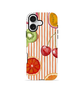 iPhone 16 Plus Vorian Çift Katmanlı Kılıf Tutti Frutti Stripe