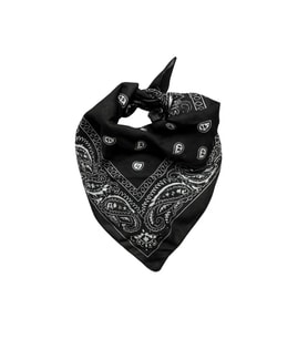 Siyah Klasik Bandana Desenli Kare Fular