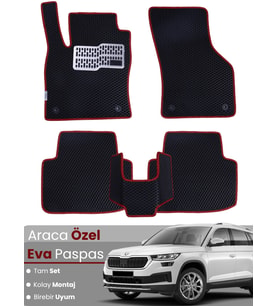 SKODA KODİAQ (2017-2023) Uyumlu EVA Paspas Tam Set–Oto Paspas,Araca Özel,Kolay Montaj