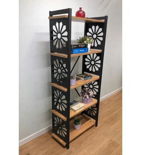 Desenli, Lazer Kesim, Metal, 5'li Raf,çiçeklik,kitaplık, Dolap