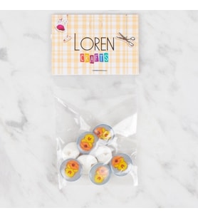 Loren Crafts 8 li Mavi Civciv Düğme - 701