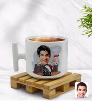 BK Gift Kişiye Özel Baba Godfather Karikatürlü T Kulplu Beyaz Middle Kupa Bardak-6