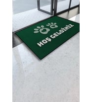 Valerine Life Veteriner Kliniği Yeşil Renk Hoş Geldiniz Pet Shop Kapı Önü Paspası 45x70cm