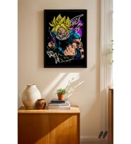 Dragon Ball Füzyon Savaşçı Poster, Siyah Çerçeveli Duvar Tablosu - Anime Severlere