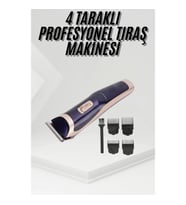 Mey İthalat® Tıraş Makinesi 4 Başlıklı Paslanmaz Çelik Bıçaklı Tüm Saç Tiplerine Uygun