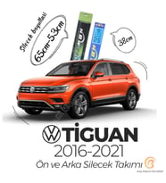 RBW PRO Ön ve Arka Silecek Seti Volkswagen Tiguan 2016-2021 ile uyumlu (Siyah)