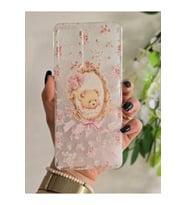 Xiaomi Redmi Note 11 PRO/Note 12 PRO 4G Uyumlu Sevimli Ayıcık ve Çiçek Desenli Şeffaf Telefon Kılıfı