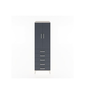 Hyperion Dolap Tek Raflı 5 Çekmeceli Tek Askılı 60x44x195 Aytaşı-Antrasit