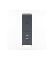 Hyperion Dolap Tek Raflı 5 Çekmeceli Tek Askılı 60x44x195 Aytaşı-Antrasit