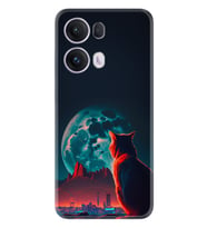 Oppo Reno 13 Pro Kılıf Boutique Baskılı Resimli Dalgın Kedi Pcode -074