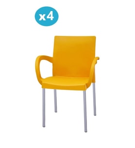 Omnipazar MT-CF880 Mare Plastik Bahçe Balkon Koltuk Sandalye 4'lü Set