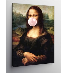 Kanvas Tablo Sakız Çiğneyen Mona Lisa