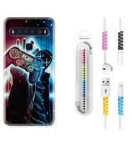 TCL 10L 10 Plus 10SE 20E 20SE 30SE L7 Kılıf Kablo Koruma Spiral Silikon Play Me 1757