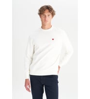 Erkek Patch Logo Sweatshirt Worn White