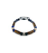 Erkek Başarı Kariyer Cesaret Bilekliği Shungite (Şungit) - Sodalit - Hematit - Lapis - Dumortierit -