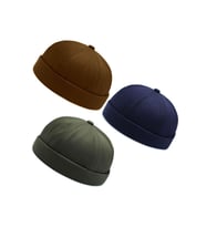 3 Lü Set %100 Pamuk Cap Ayarlanabilir Docker Şapka Yazlık Takke Şapka Retro Şapka Takke Şapka