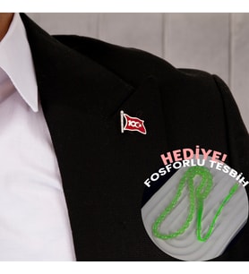 Gümüş 925 Ayar Ay Yıldız 100. Yıl Yaka Rozeti