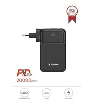 Torima TRM-1027 Siyah 20000 mAh Type-C Lightning 22,5 W Hızlı Şarj Dijital Göstergeli Powerbank