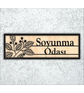 10X20 Cm Soyunma Odası Yazılı Ahşap Yönlendirme