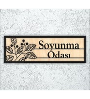 10X20 Cm Soyunma Odası Yazılı Ahşap Yönlendirme
