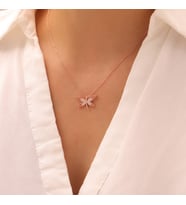 925 Ayar Gümüş Yusufcuk Kolye (Rose)
