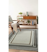 Sultan Majesty Çerçeveli Gri Modern Makine Dokuma Salon Halısı - 3082