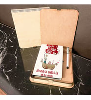 Sevgiliye Hediye Ahşap Kutulu Defter Kalem Set 035