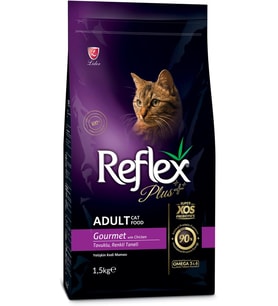 Plus Yetişkin Kediler için Tavuk Etli, Renkli Taneli Kedi Maması 1,5 Kg