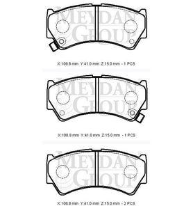 SUZUKI BALENO- 95/98; ÖN FREN BALATASI (DİSK) (108,8X41X15) (DAIWA) 55810-64G00 572-6350