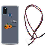Samsung M21 M22 M23 M30 M31S M32 Kılıf Boyun Asklı Rasta Silikon Orange Escape 1374