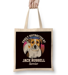 Easily Distracted By Jack Russel Terrier Dogs Fans Bez Çanta Uzun Saplı