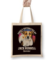 Easily Distracted By Jack Russel Terrier Dogs Fans Bez Çanta Uzun Saplı