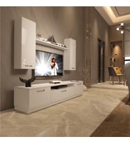Decoraktiv Trendstyle 5D Mdf Tv Ünitesi Tv Sehpası - Parlak Beyaz