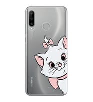 Huawei P30 Lite Uyumlu Marie Kedicik Desenli Şeffaf Telefon Kılıfı
