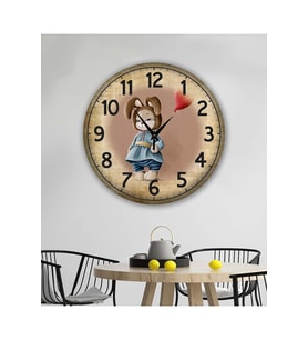bilge Tasarım retro Duvar Saati 40 x 40 CM (Çok Renkli)