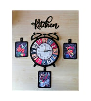 Bilge Ahşap Dekoratif Mutfak Saati (kitchen) (Siyah)