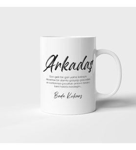 Lügat Arkadaş Baskılı Kupa Bardak